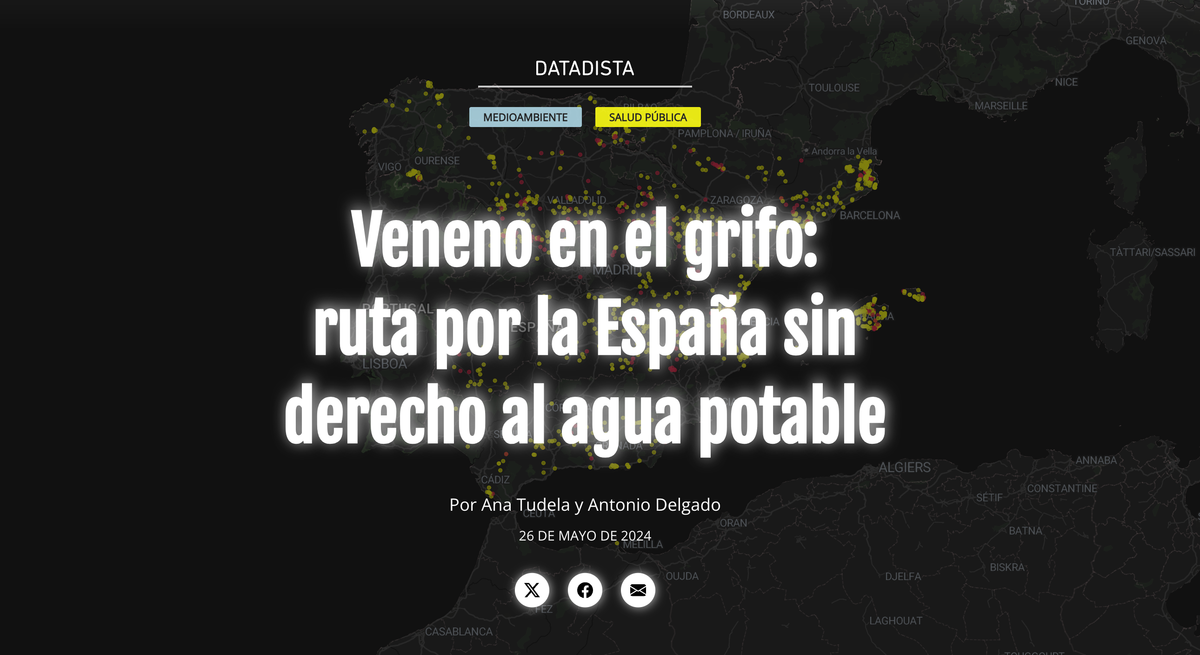 "Veneno en el grifo" gana el premio API 2025 de la Asociación de Periodismo de Investigación en la categoría de Datos