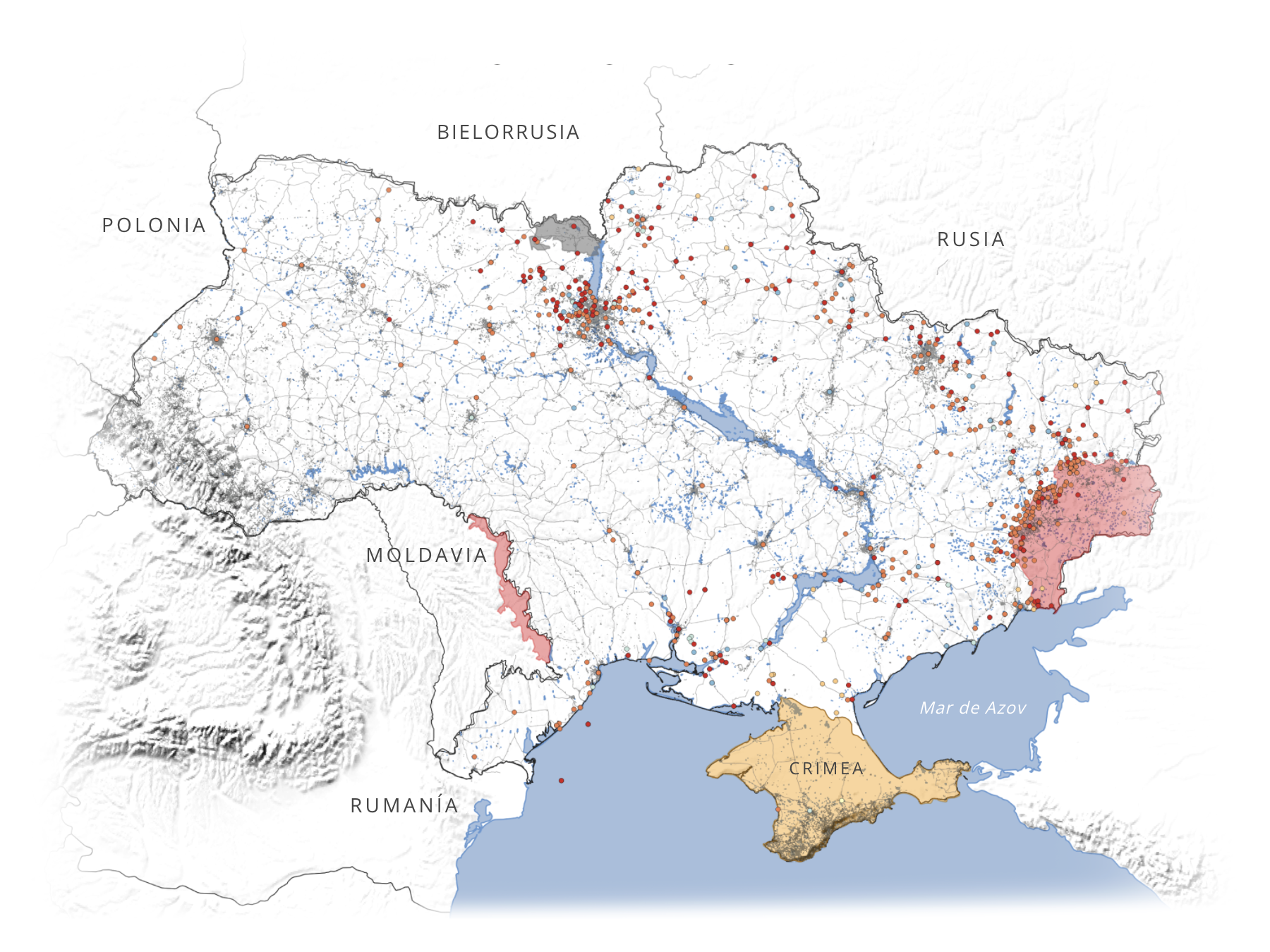MAPAS | Los mapas de las batallas, explosiones, protestas tras un mes de invasión de Ucrania por Rusia