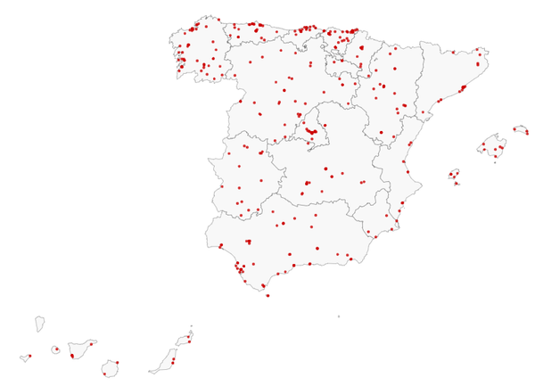Puntos de servicio disponibles durante el estado de alarma